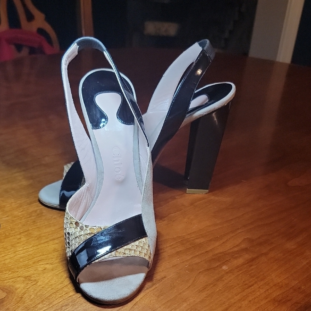 Chloe Black and Gold Heels Sophisticated Style